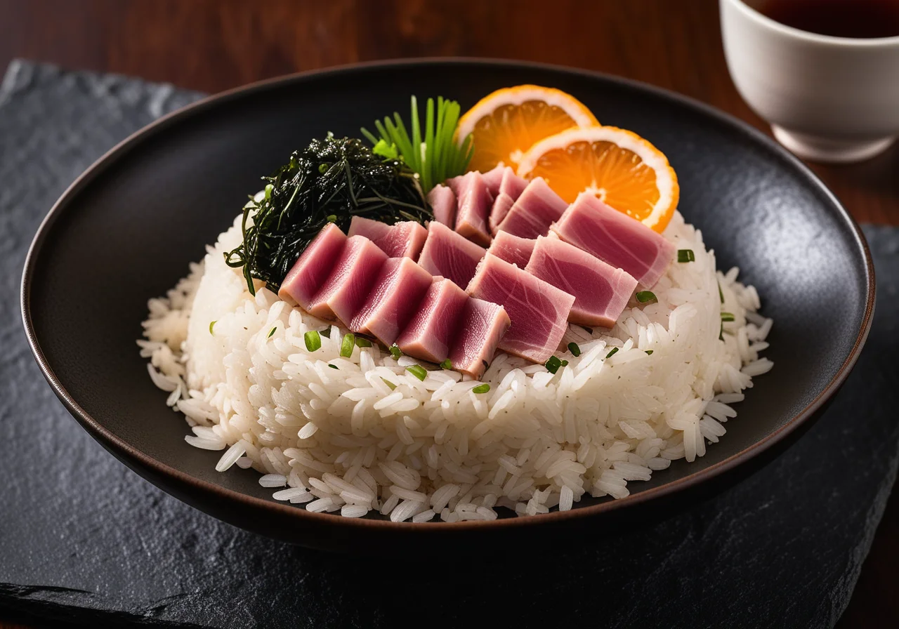 Sashimi from Tuna with Tea Rice