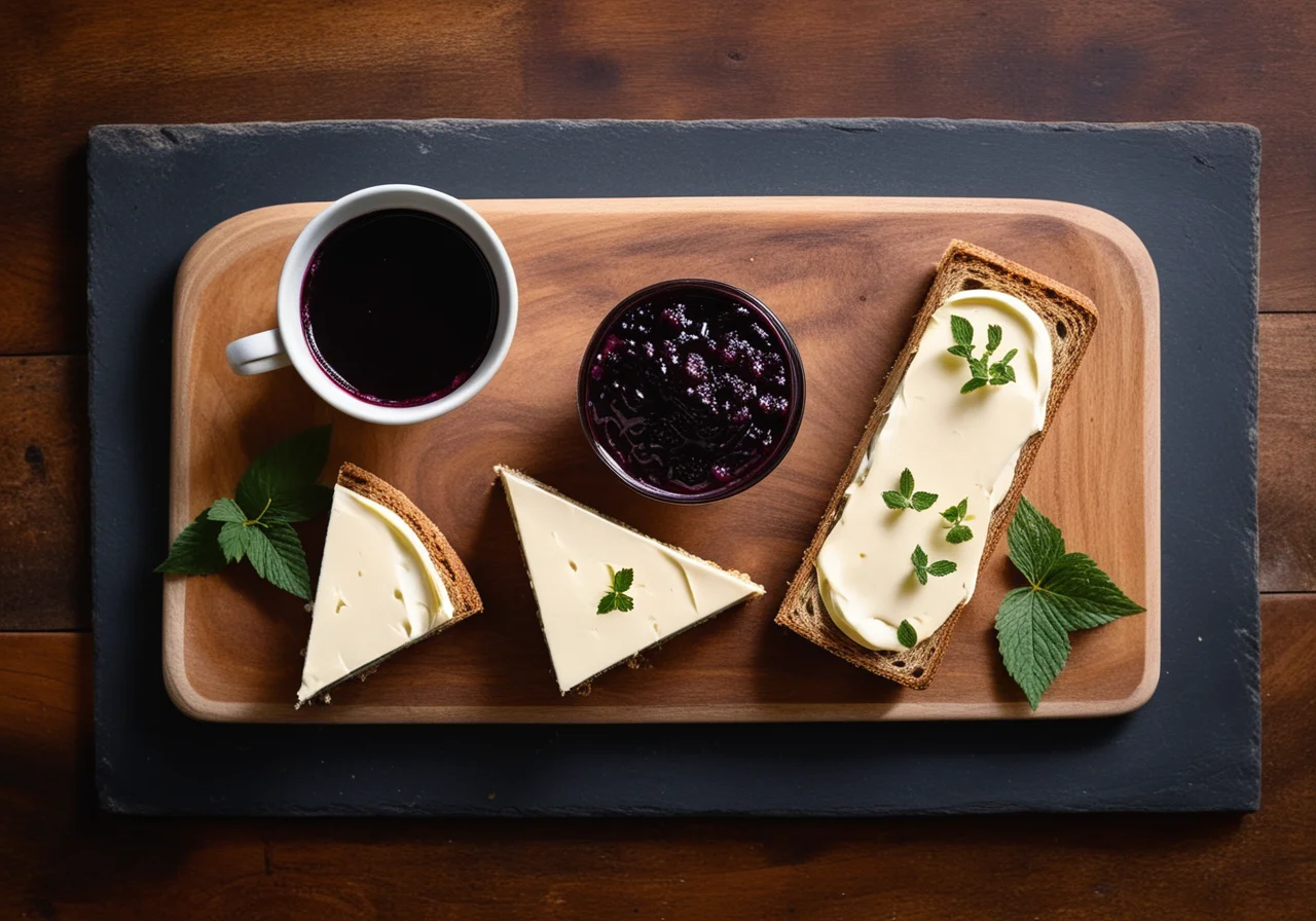 Camembert Bread with Black Currant Marmalade