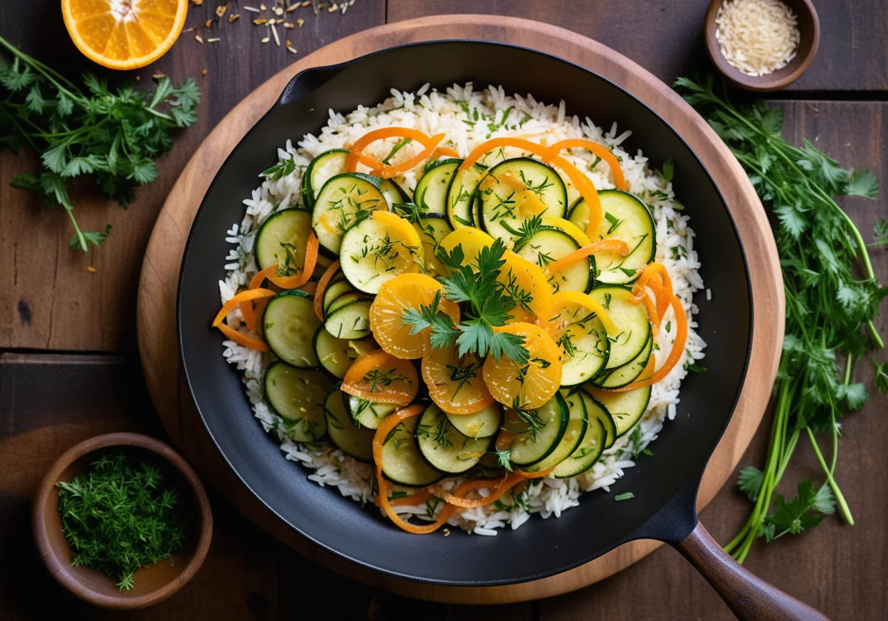 Rice Skillet with Zucchini and Carrots