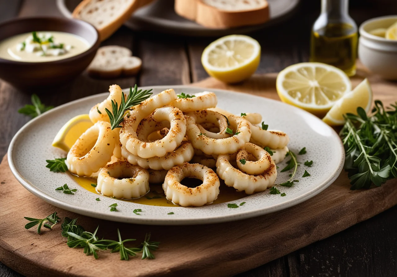 Grilled Calamari with Feta Filling