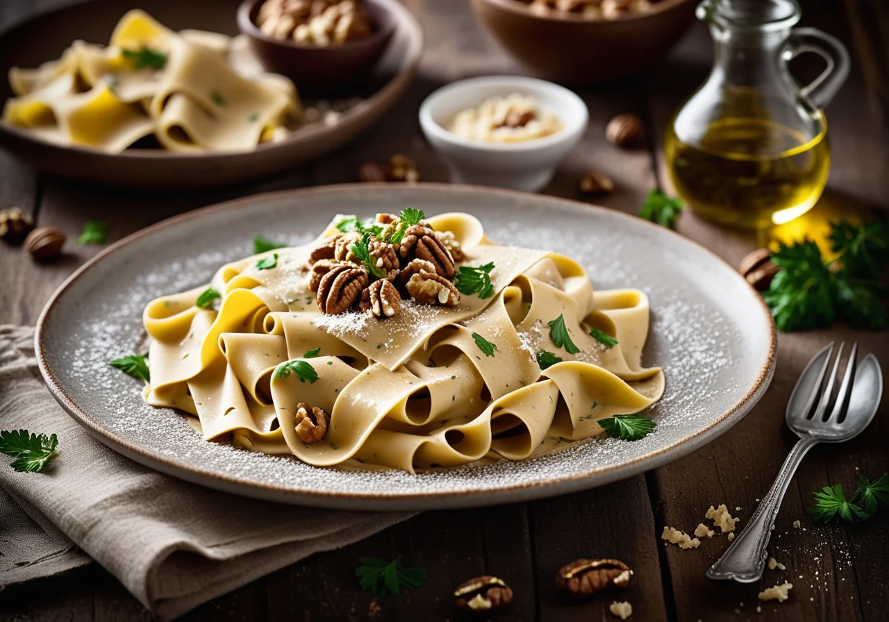 Chestnut Pasta with Walnut Sauce