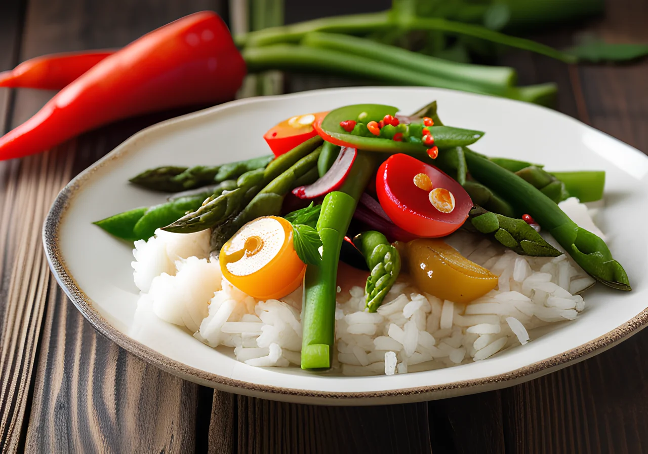 Wok Vegetables with Rice