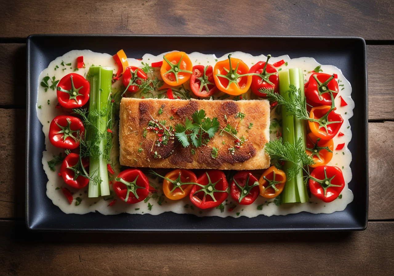 Crispy Pike Fillet on Asian Vegetables