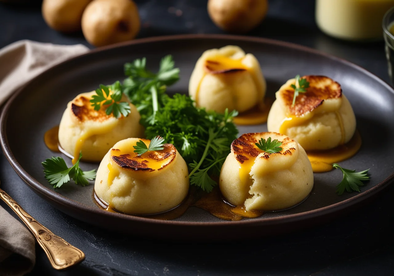 Potato Dumplings Filled with Croutons