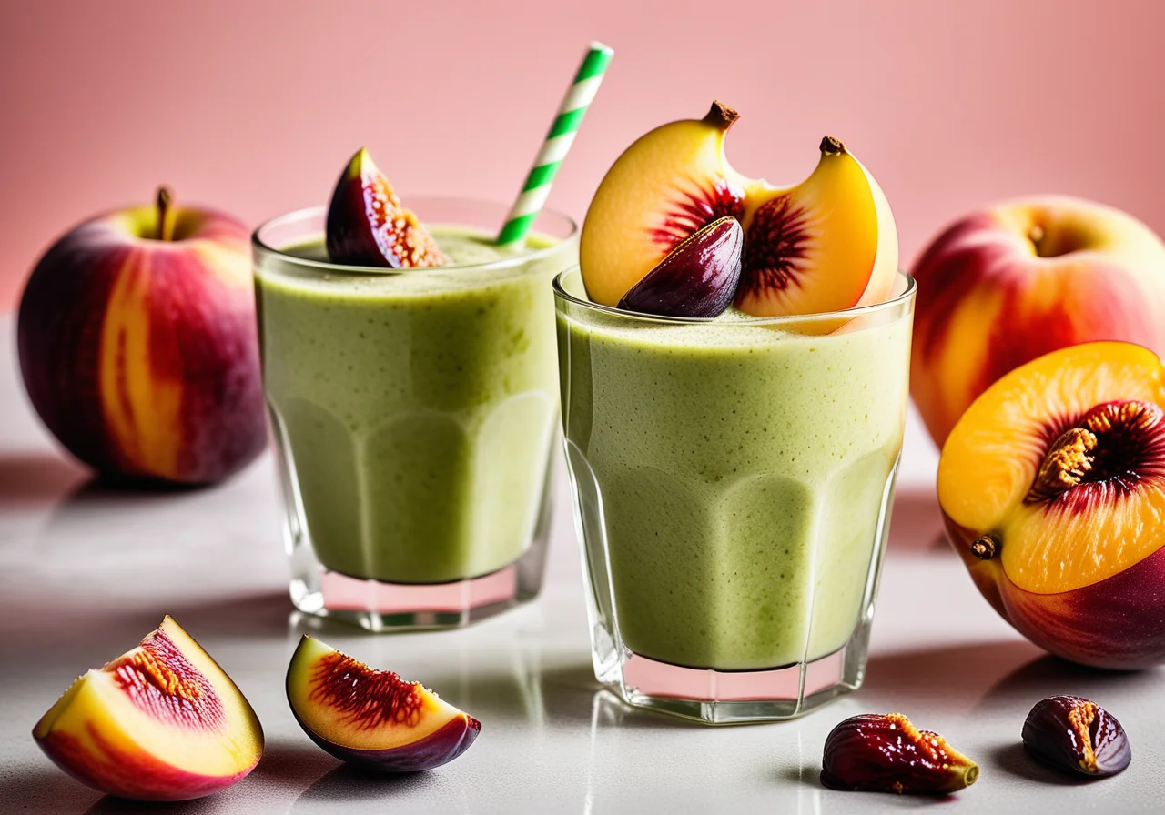 Salad Fig Smoothie with Peach and Melon