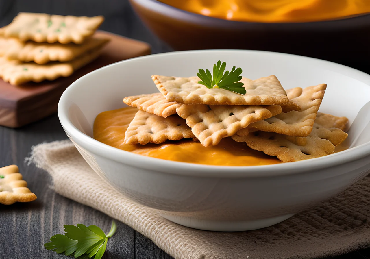 Keto Crackers with Spicy Cheese Dip