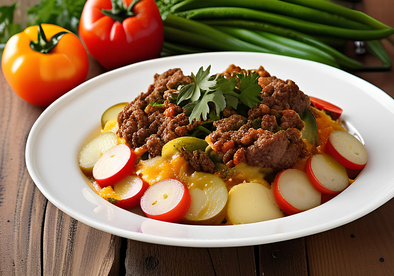 Vegetable Ground Meat Gratin