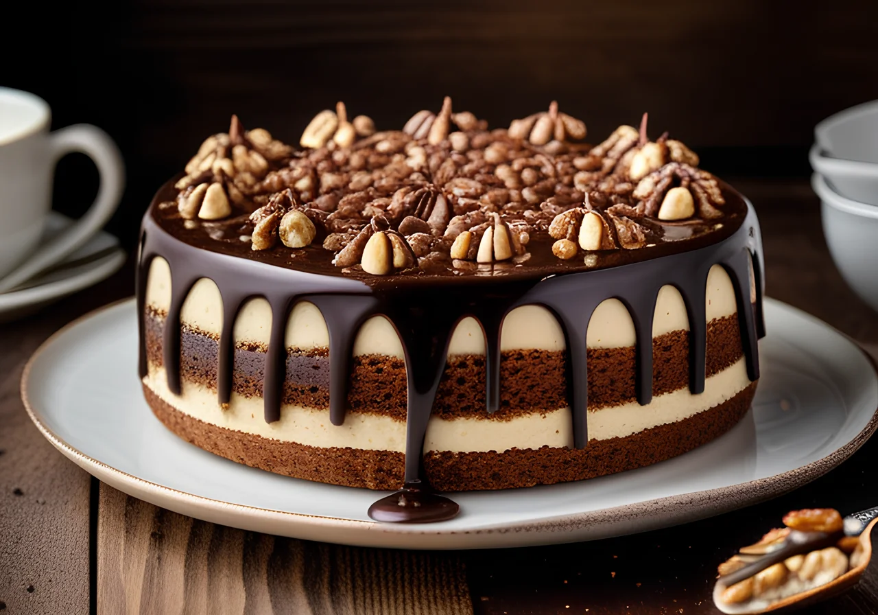 Coffee Cream Walnut Cake