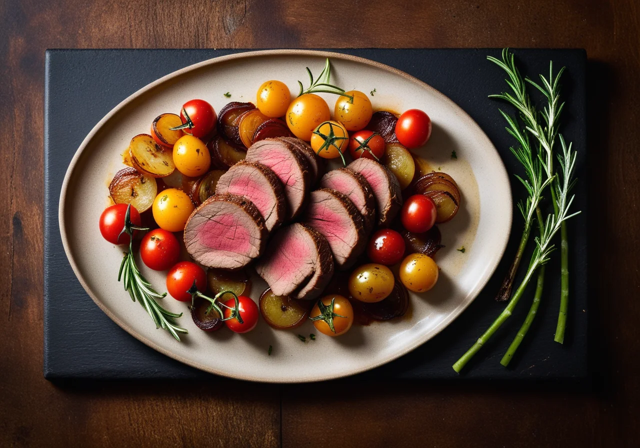 Roasted Lamb with Oven Vegetables