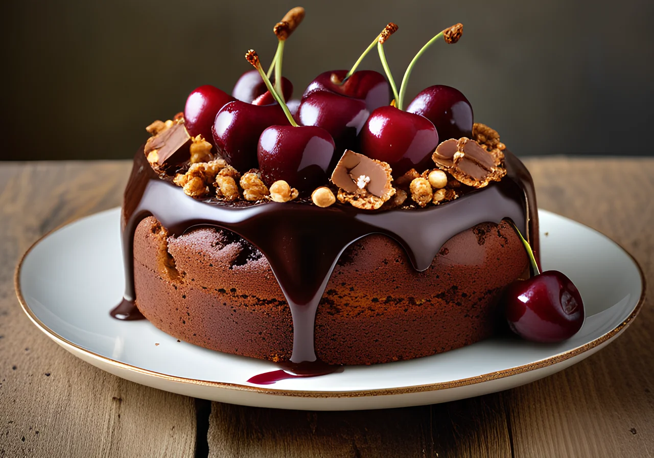 Cherry Cake with Nut Cream