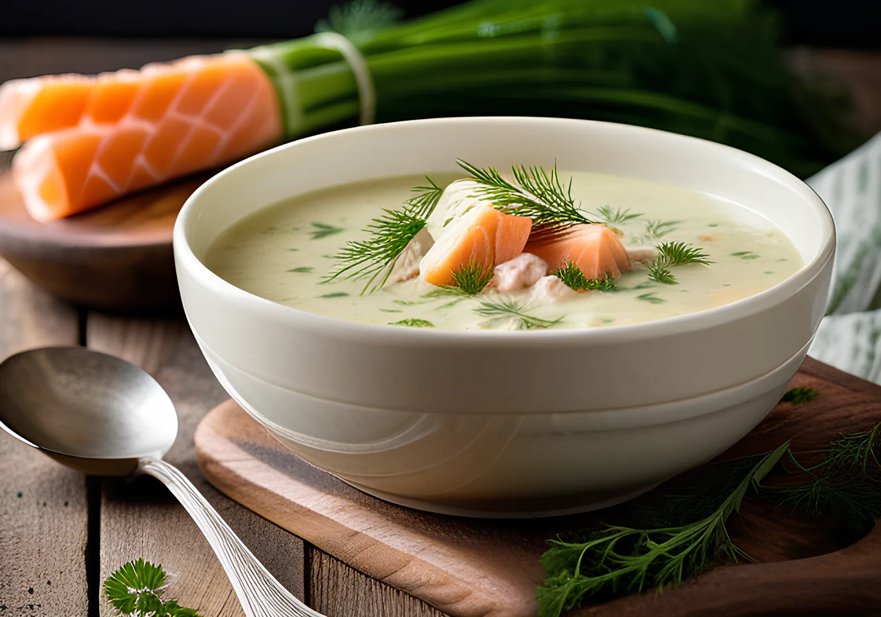 Leek and Salmon Soup