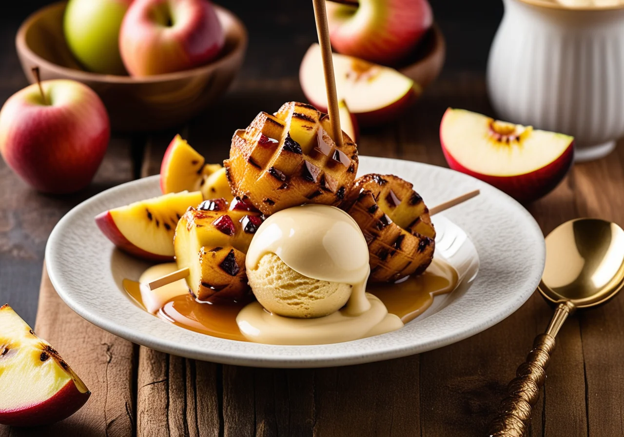 Vanilla Ice Cream with Grilled Fruit