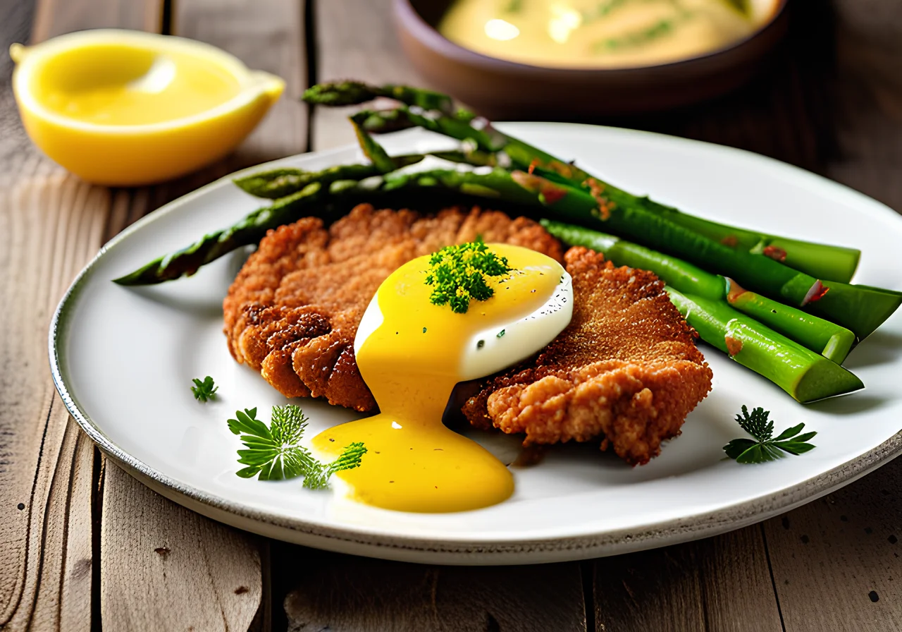 Vienna Schnitzel with Potatoes and Asparagus