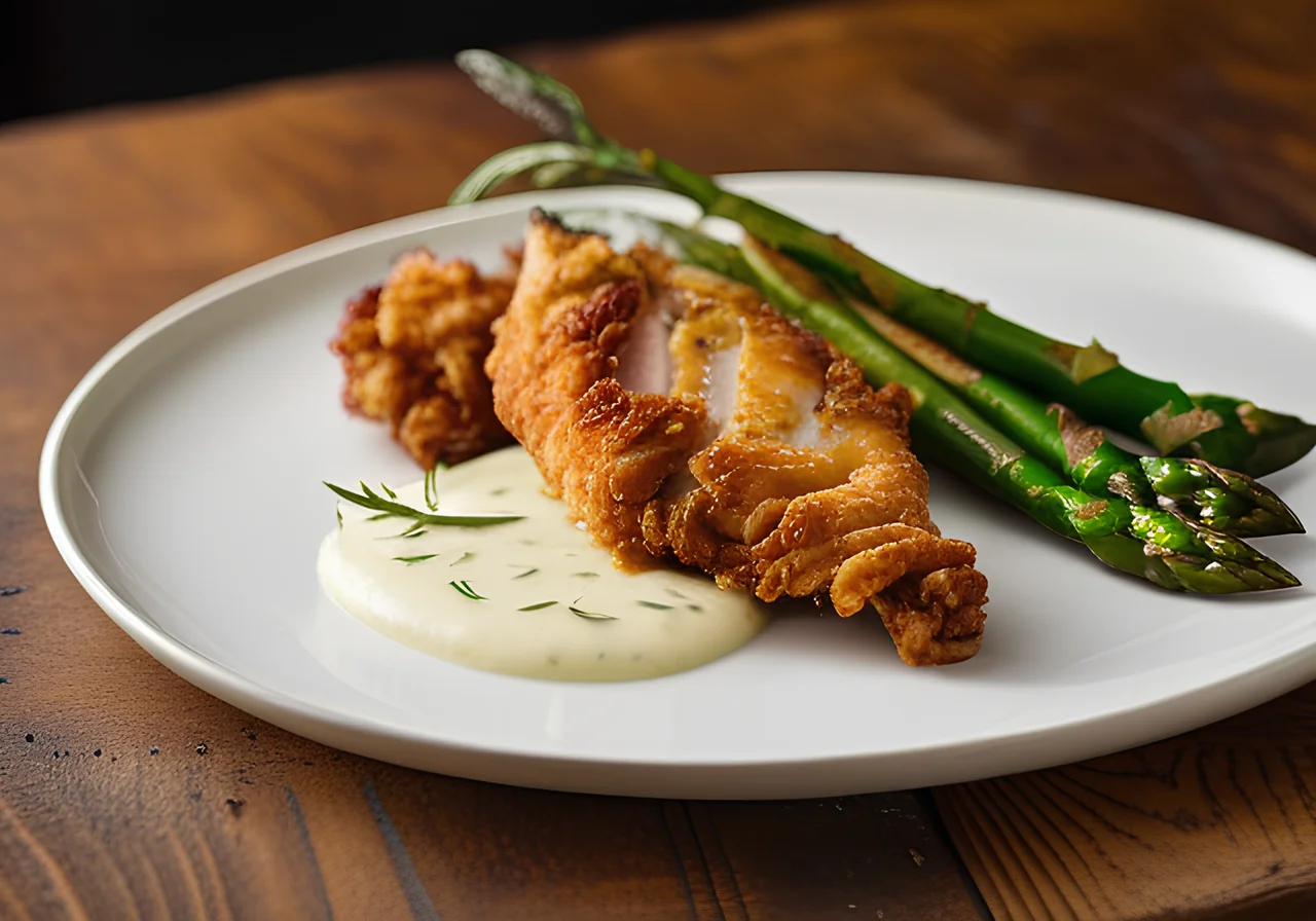 Pan‑fried Chicken Breast with Green Asparagus