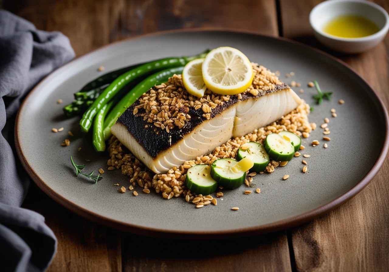 Sea Bass with Oatmeal Coating