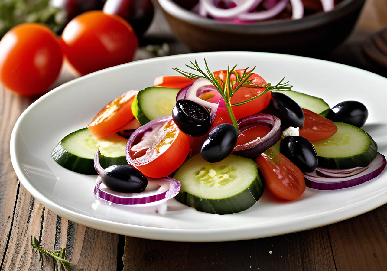 Greek Salad with Feta and Olives