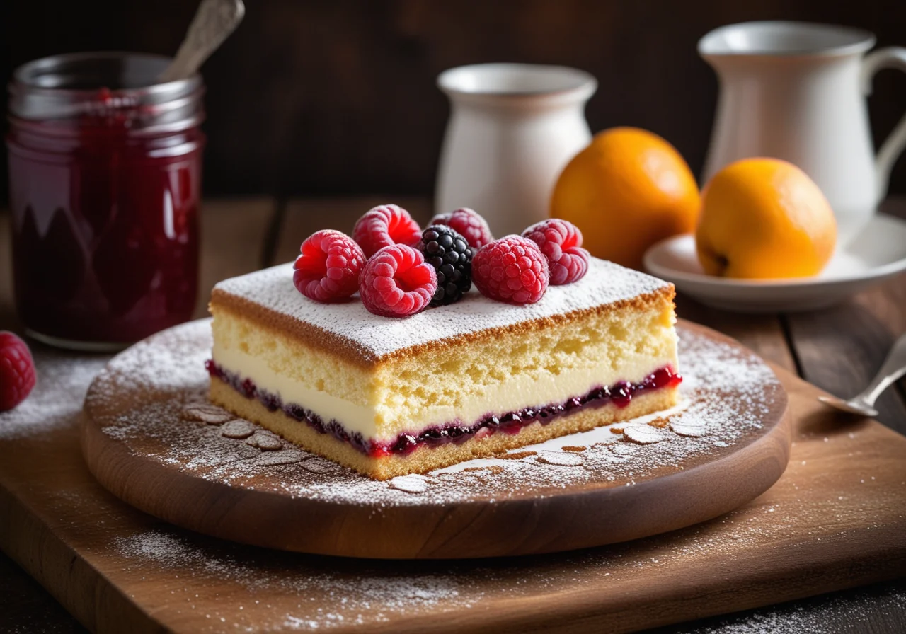Sponge Cake with Jam Cream Filling