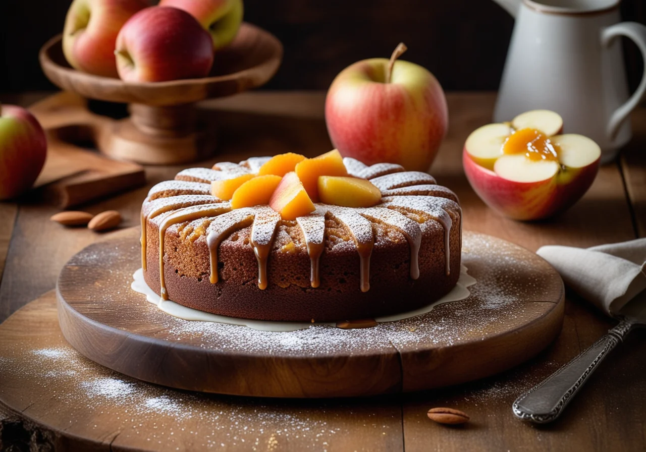Carrot Almond Cake with Apples