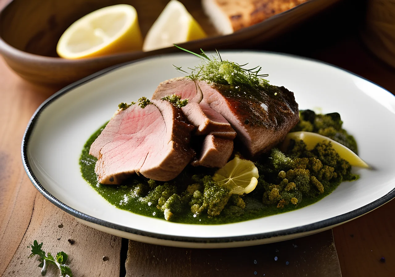 Braised Lamb Leg with Pesto