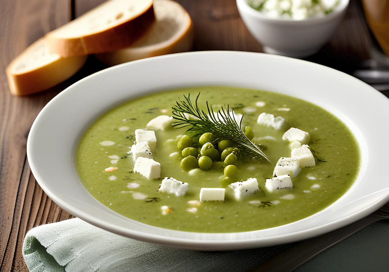 Pea Soup with Feta and Dill