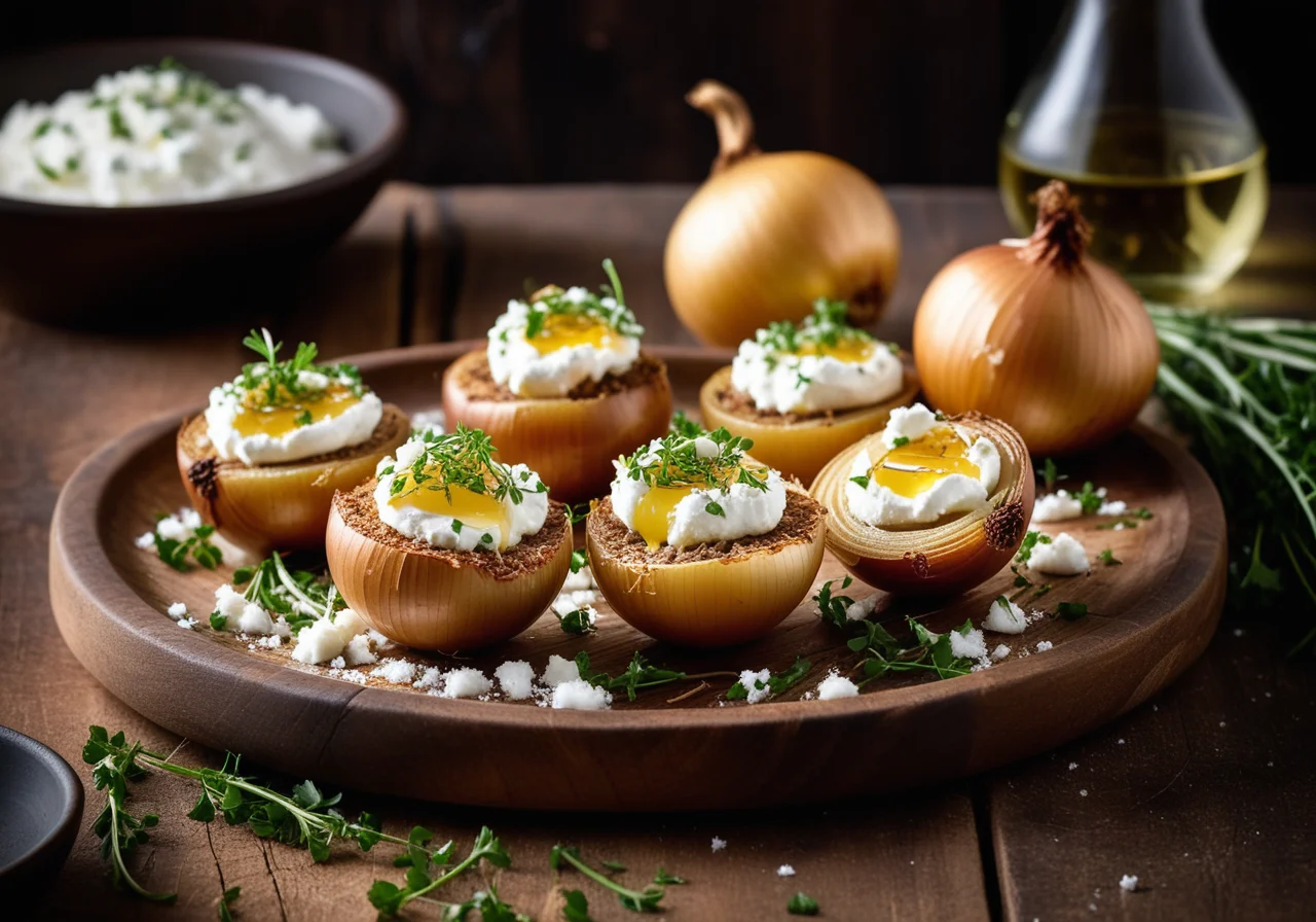 Onions Stuffed with Goat Cheese