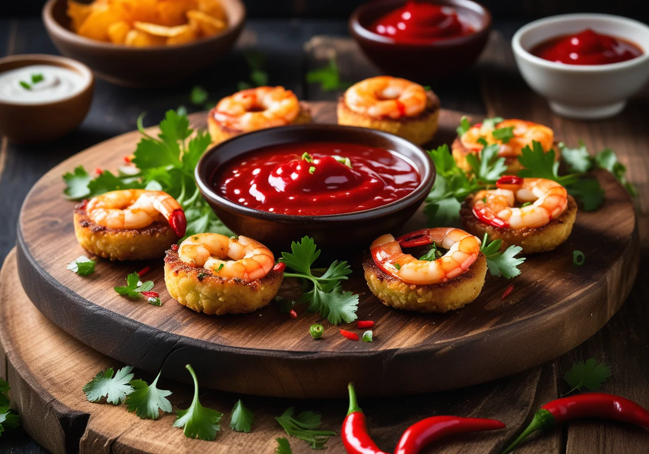 Shrimp Patties with Spicy Dip