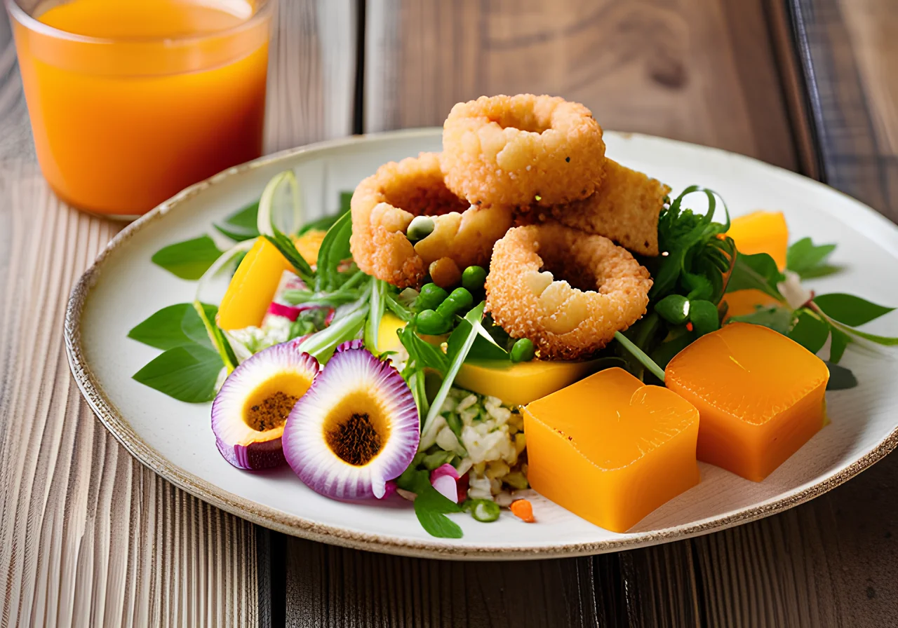 Layered Salad with Rice, Peas and Tofu