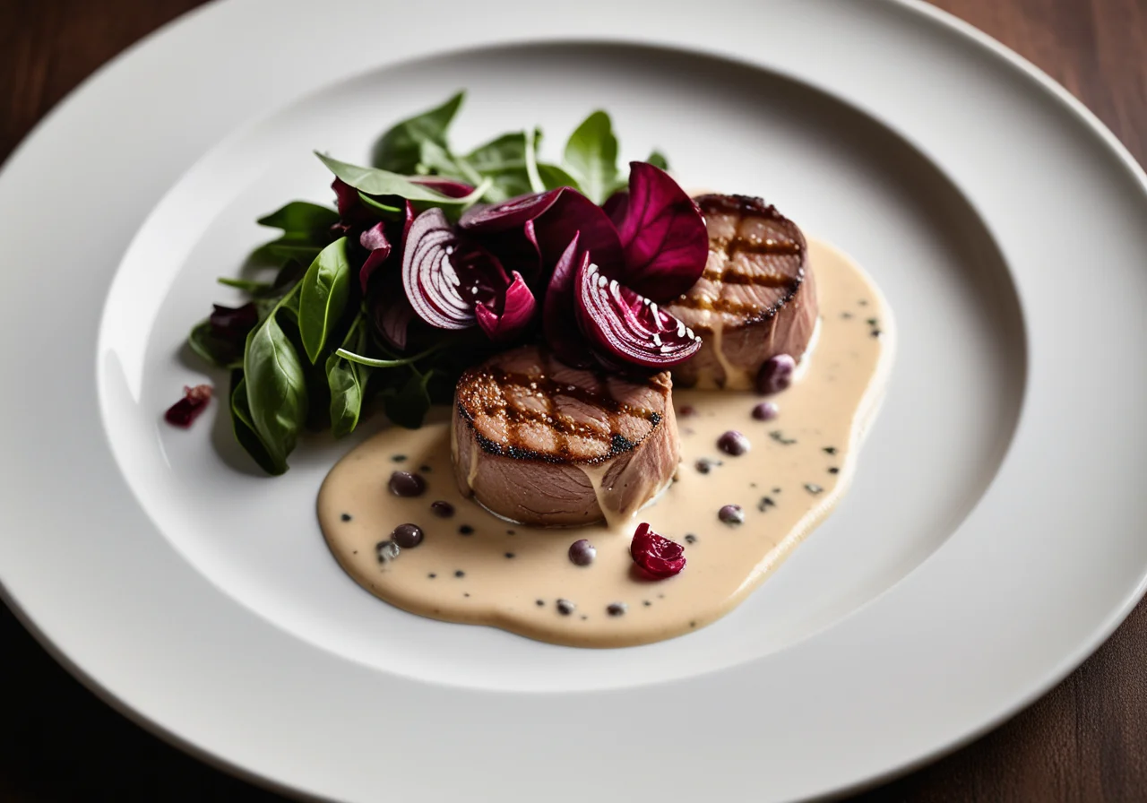 Veal Medallions with Radicchio and Capers