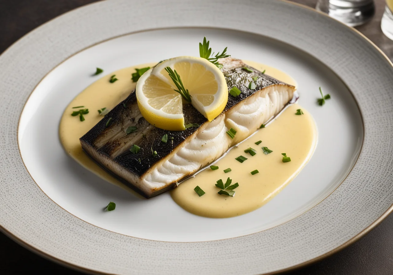 Sea bass with lemon sauce