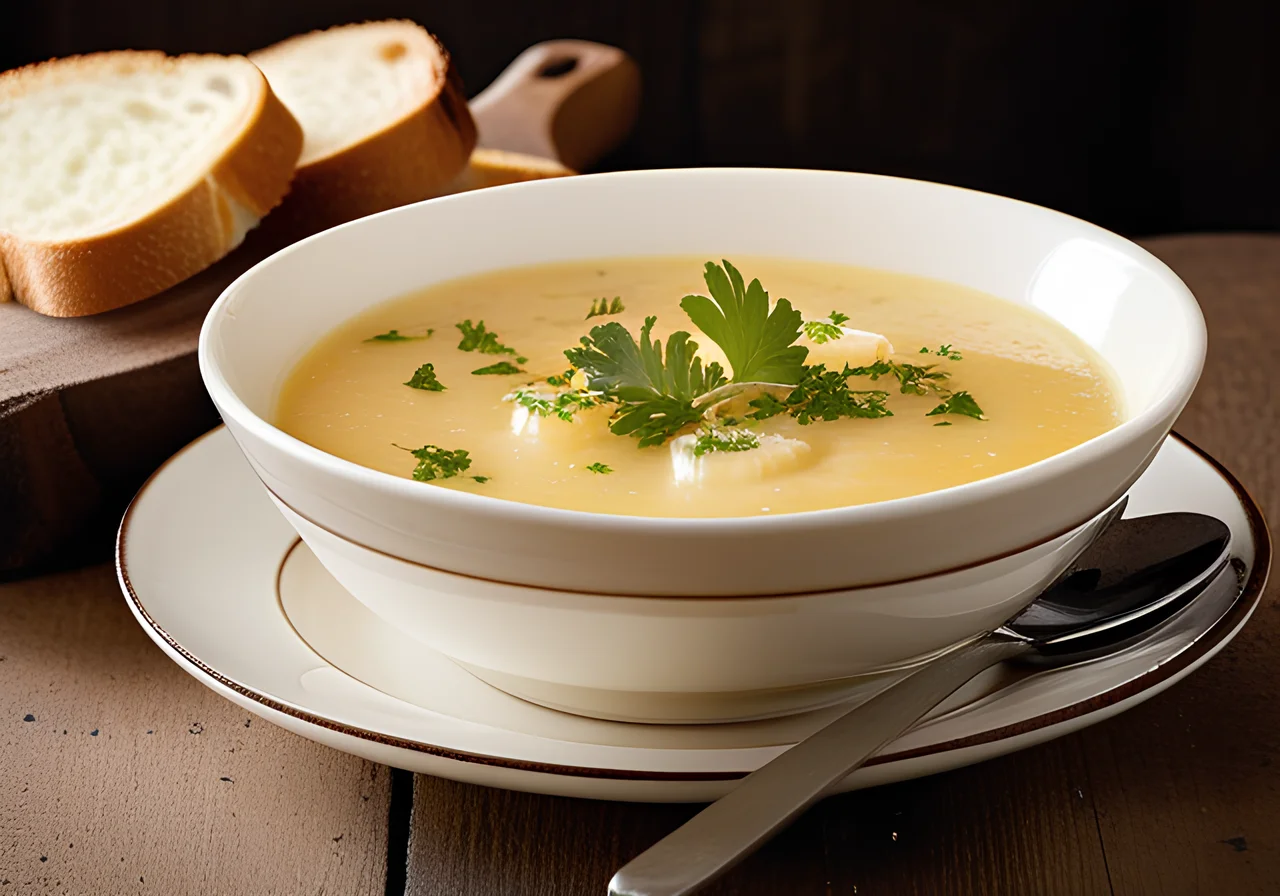 Onion Soup with Cheese Bread