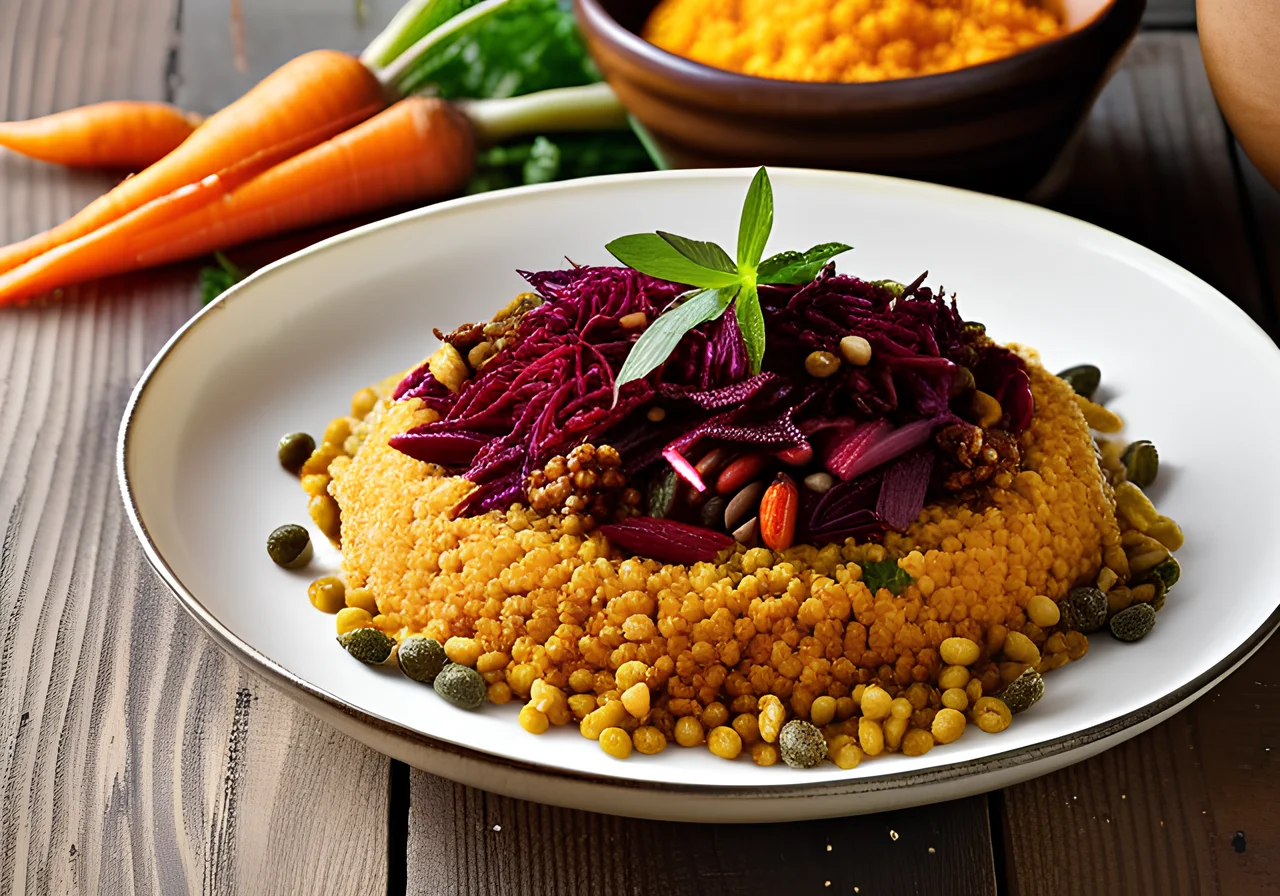 Couscous with Lentils and Harissa Carrots