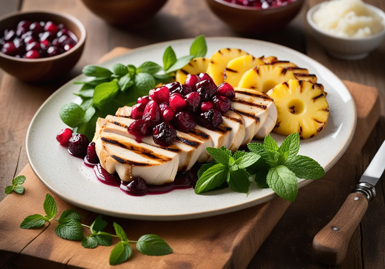 Chicken breast with fruity sauce