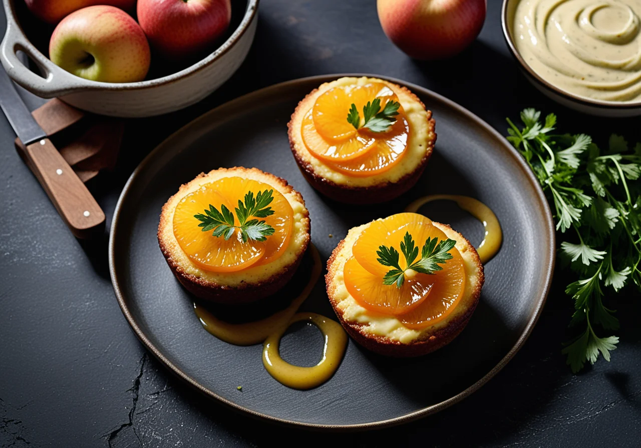 Grated Potato Cakes with Apple Sauce and Herb Dip