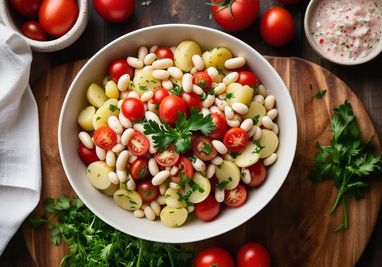 White Bean, Potato and Tomato Salad