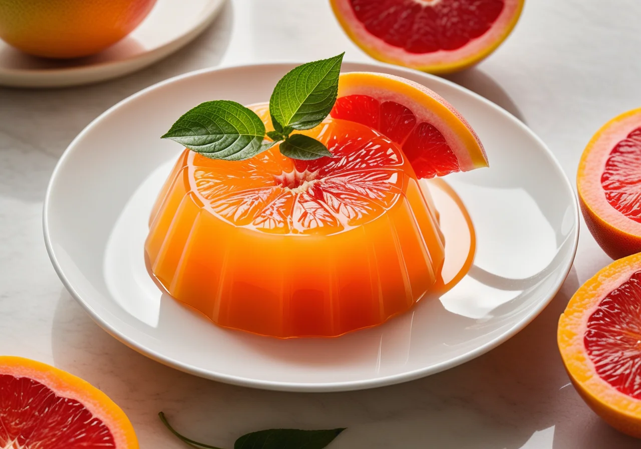 Orange Jelly with Grapefruit and Papaya