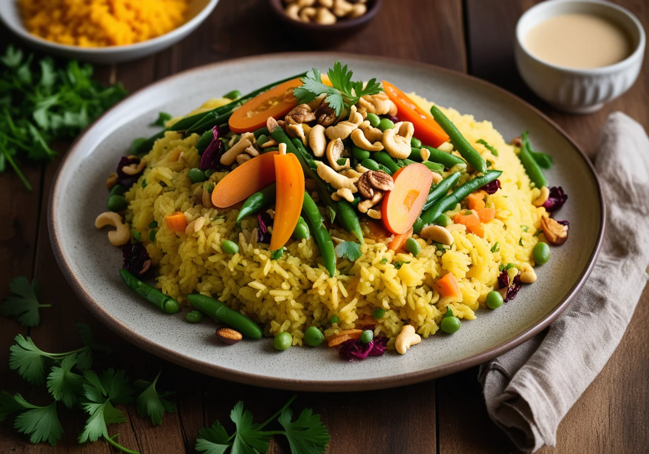 Spiced Saffron Rice with Vegetables
