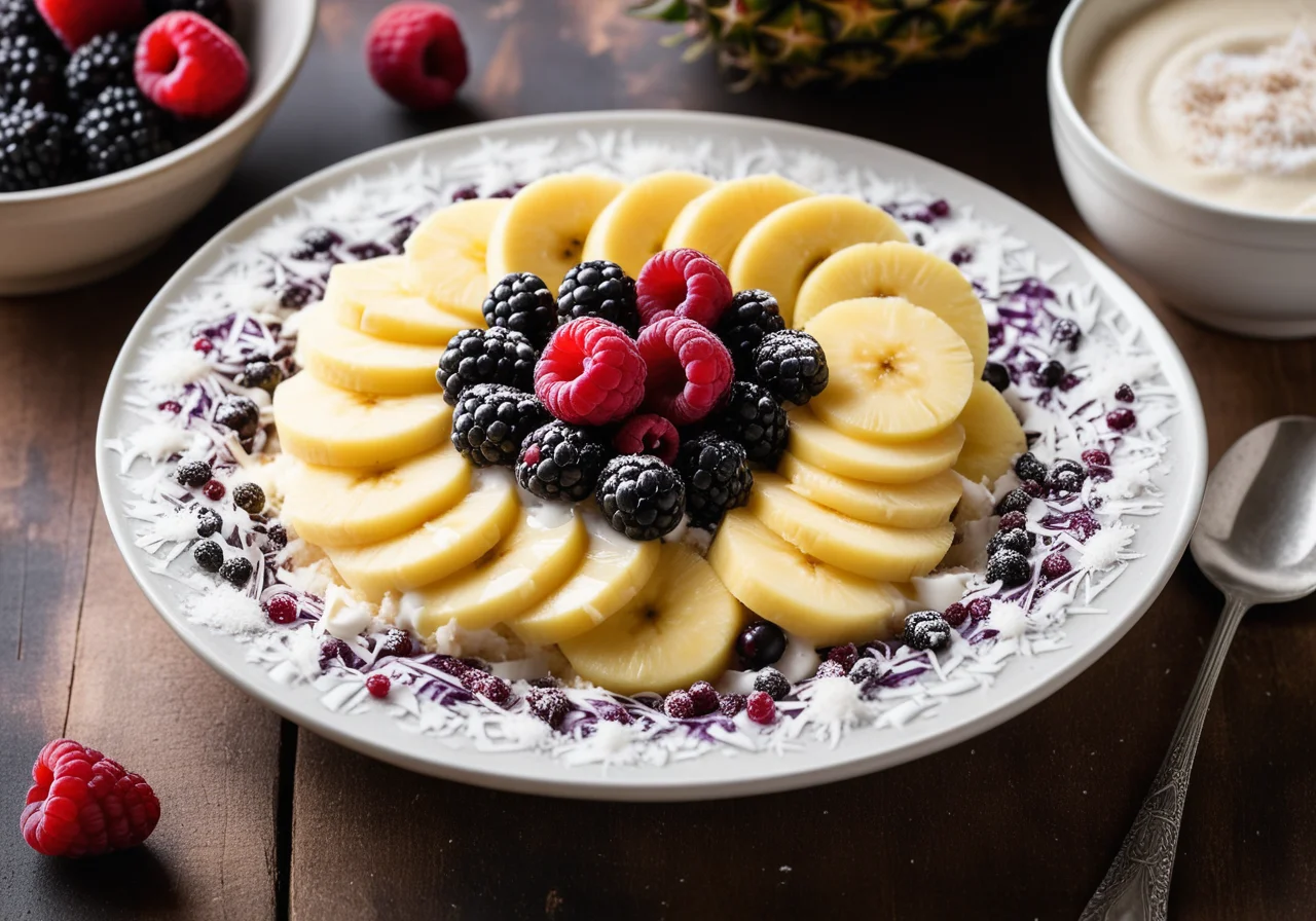 Exotic Fruit Salad Served in Pineapple