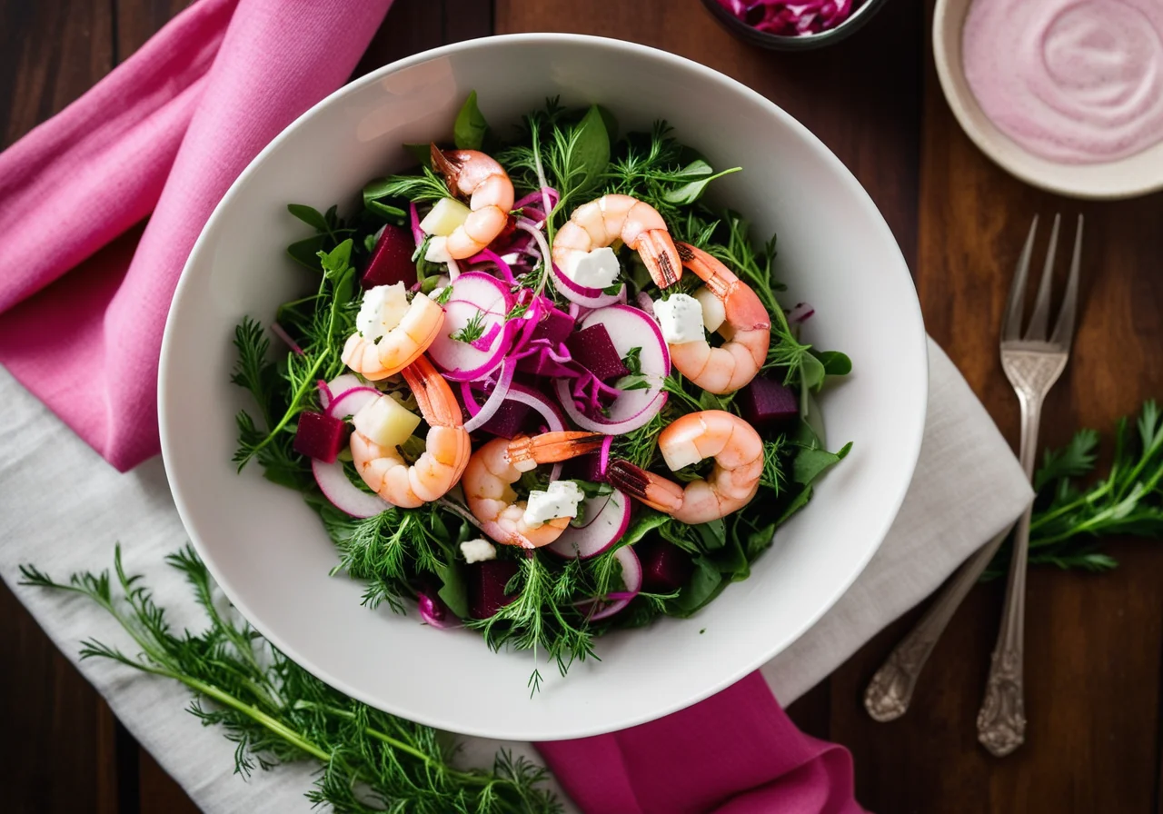 Beet Salad with Shrimp