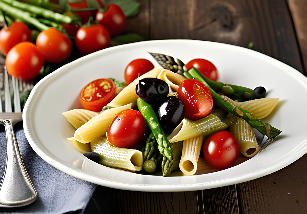 Pasta Salad with Green Asparagus