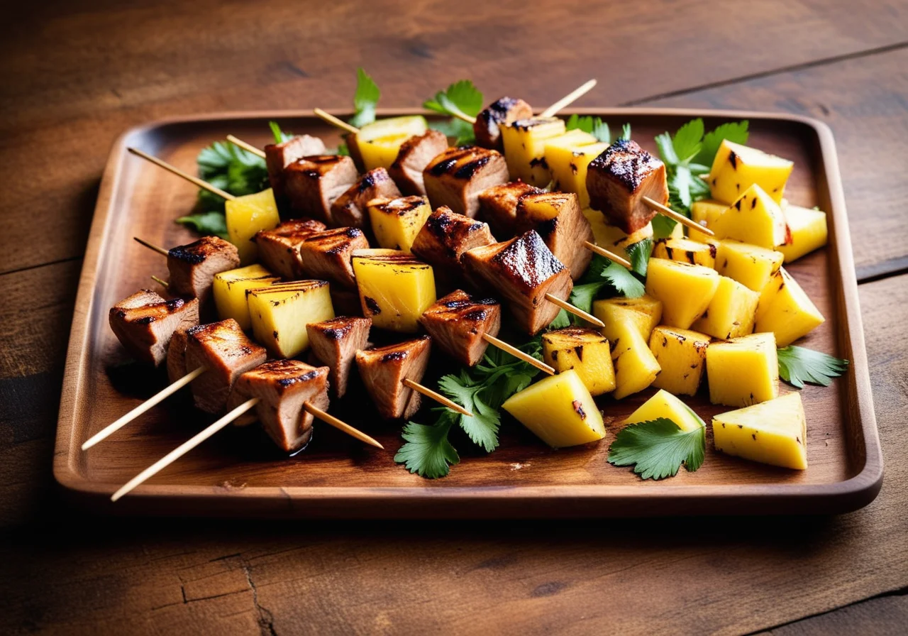 Turkey Skewers with Pineapple and Apple
