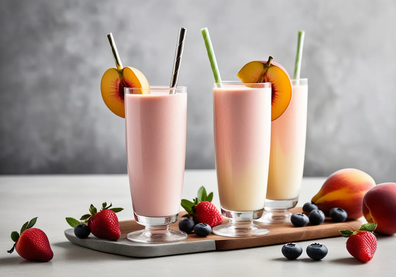 Fruit Milk with Fruit Skewer