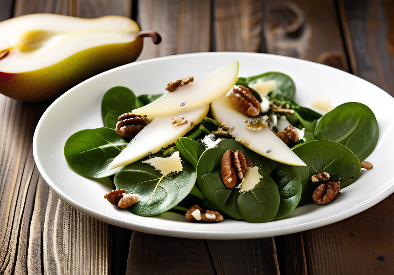 Spinach-Pear Salad with Walnuts