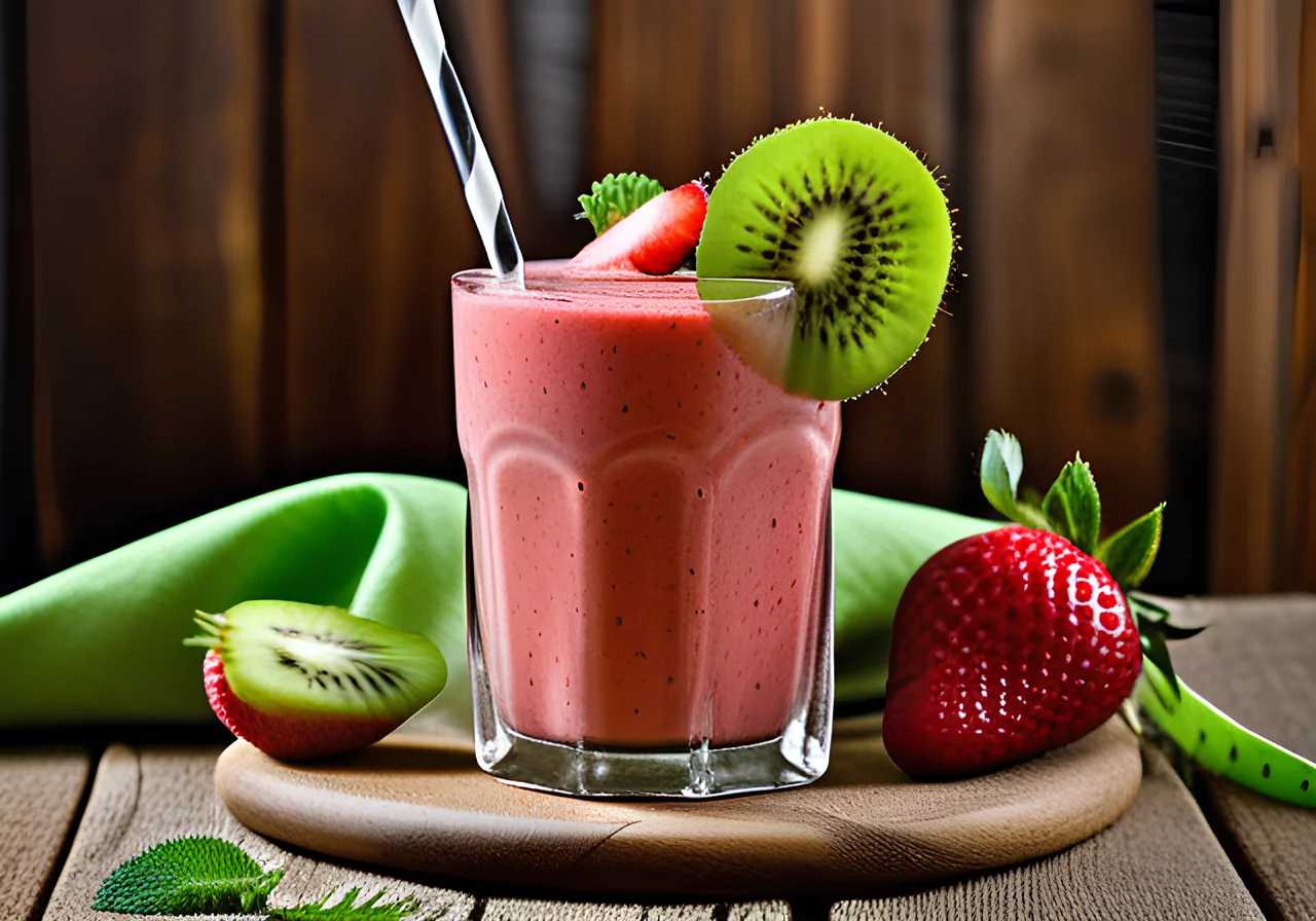 Strawberry Kiwi Smoothie with Cucumber