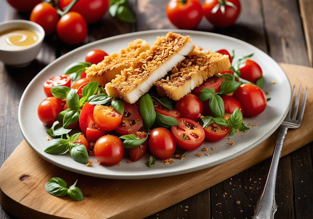 Crispy Fish with Tomato Bread Salad