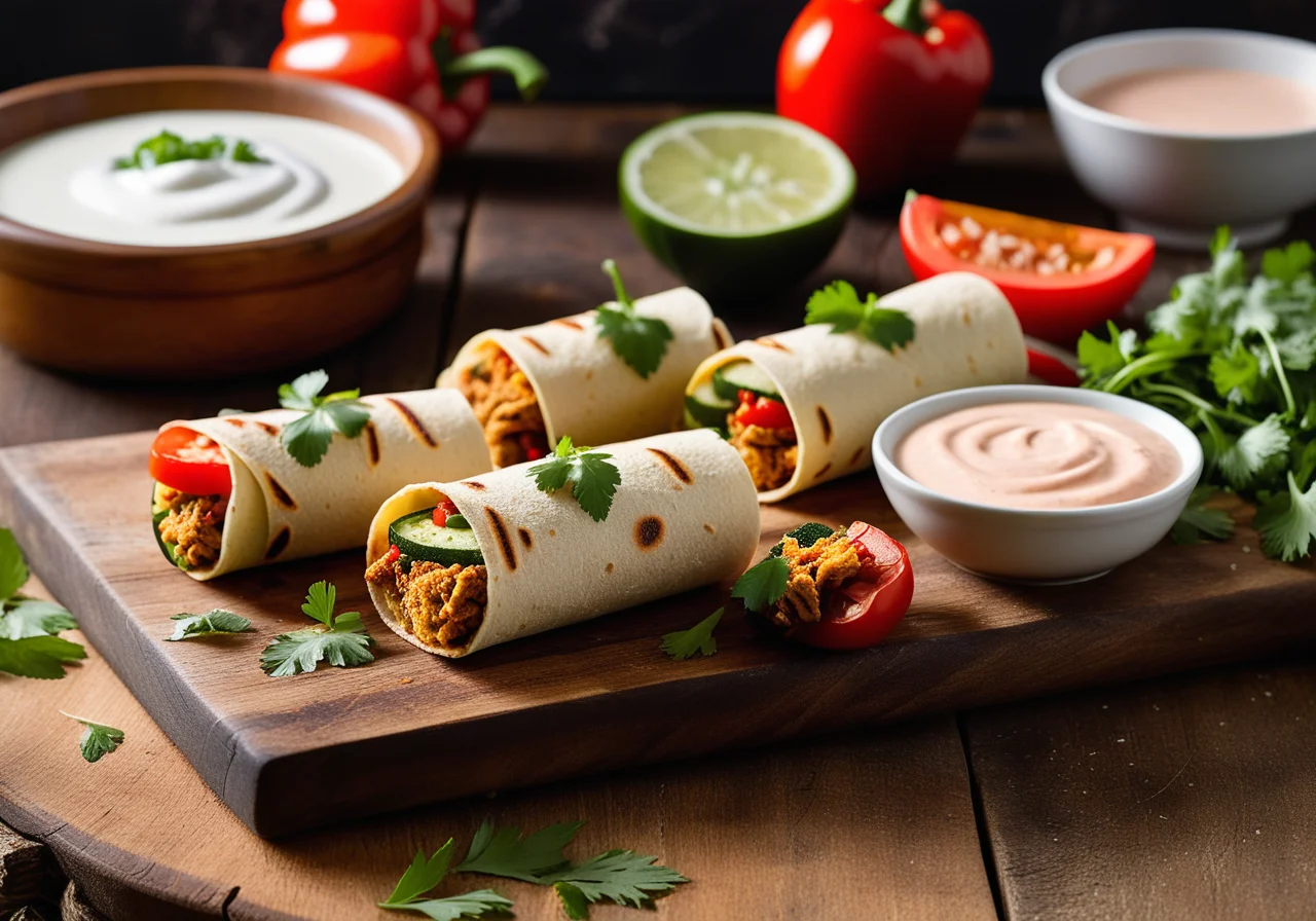 Stuffed Dough Rolls with Chicken and Vegetables