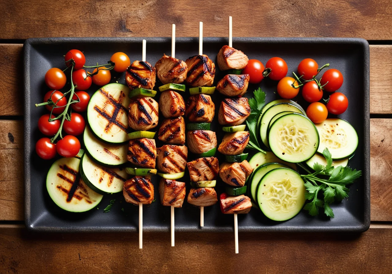 Grilled Turkey and Vegetable Skewers