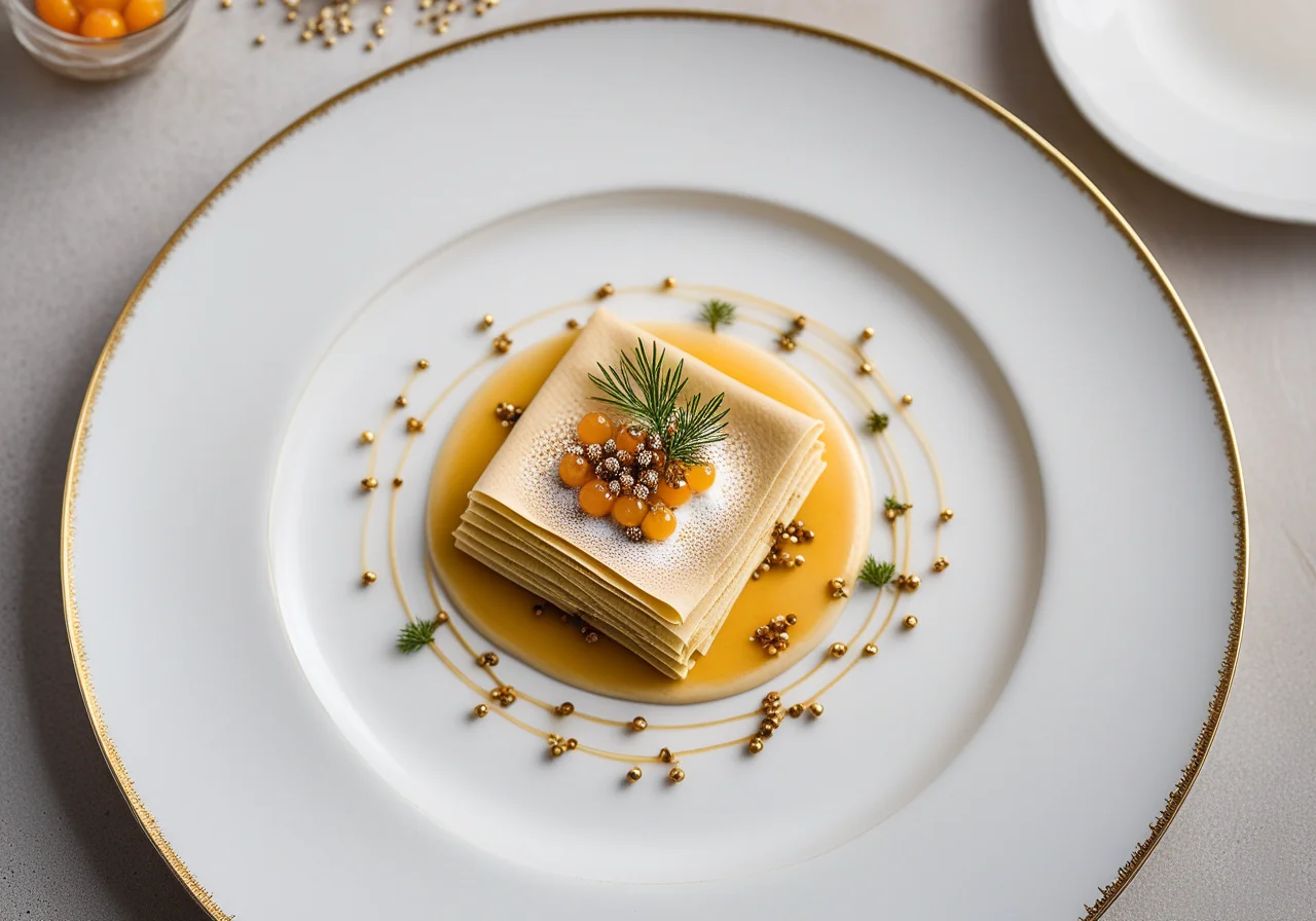 Buckwheat crêpe with smoked eel mousse