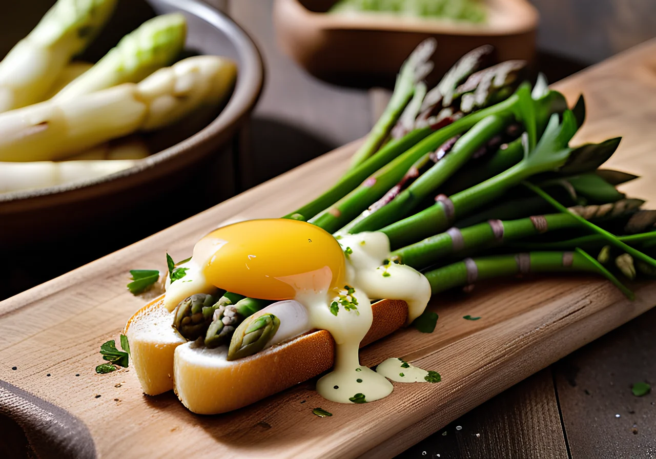 Asparagus with Egg Chives Marinade