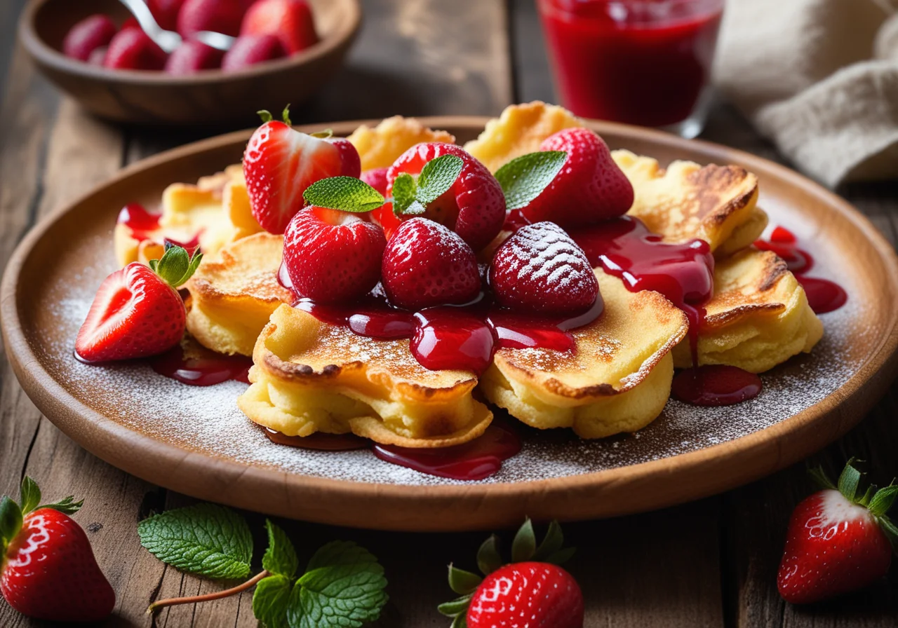 Kaiserschmarrn with Strawberry Sauce