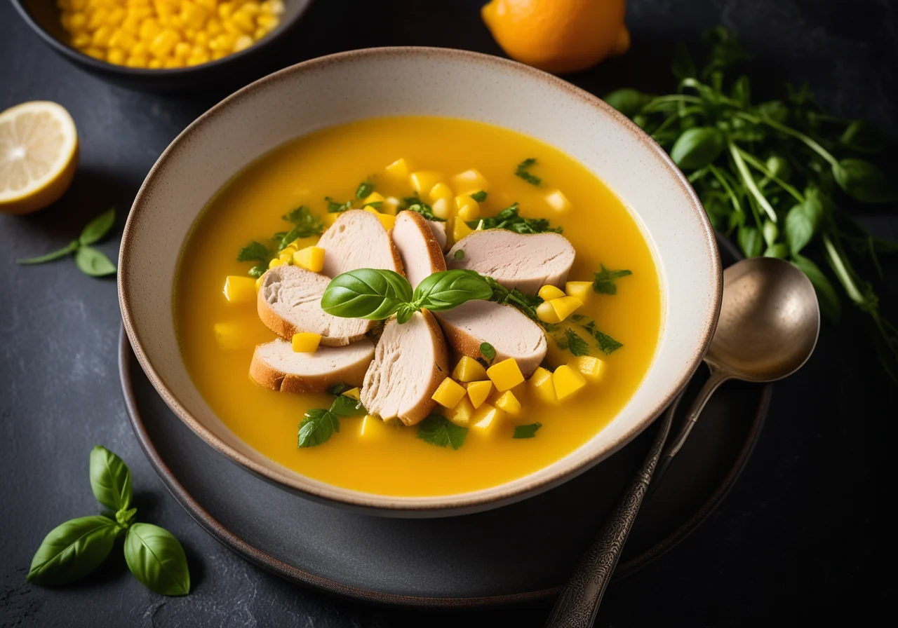 Vegetable Soup with Rice and Lemon